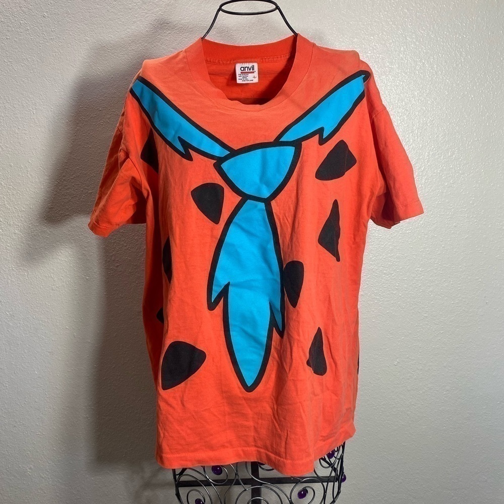 Vintage Anvil 1994 The Flintstones Fred Flintstone orange shirt size L